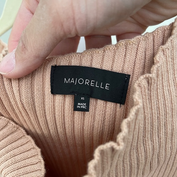 Majorelle Sweaters Beige Ribbed Off -Shoulder Sweater - Picture 6 of 6